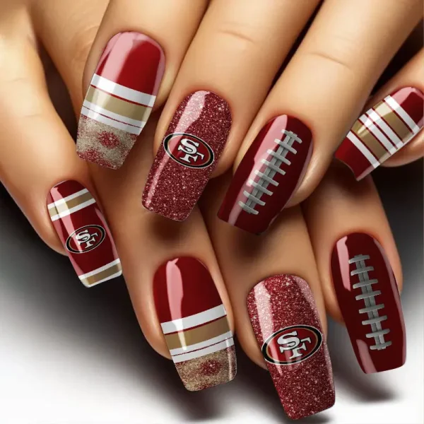 San Francisco 49ers NFL All Team Nail Box Full Set Gift For Fan SPTNAILBOX005