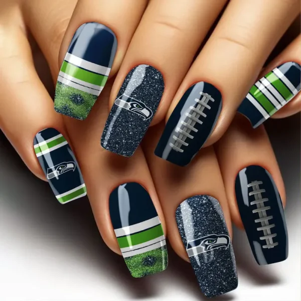 Seattle Seahawks NFL All Team Nail Box Full Set Gift For Fan SPTNAILBOX006
