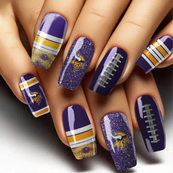 Minnesota Vikings NFL All Team Nail Box Full Set Gift For Fan SPTNAILBOX007