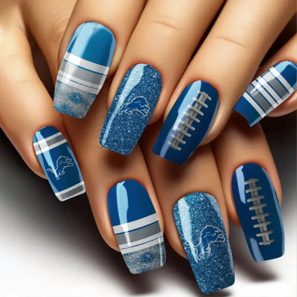 Detroit Lions NFL All Team Nail Box Full Set Gift For Fan SPTNAILBOX010