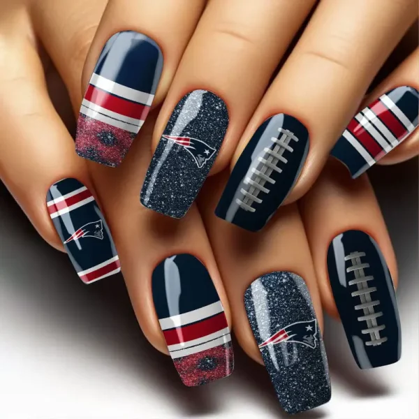 New England Patriots NFL All Team Nail Box Full Set Gift For Fan SPTNAILBOX016