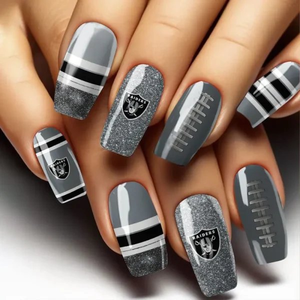 Las Vegas Raiders NFL All Team Nail Box Full Set Gift For Fan SPTNAILBOX017