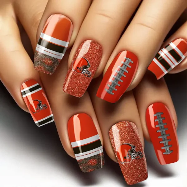 Cleveland Browns NFL All Team Nail Box Full Set Gift For Fan SPTNAILBOX019