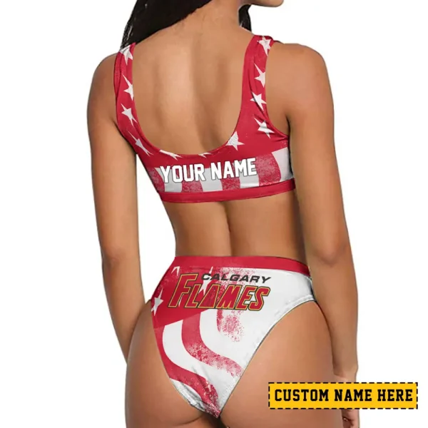 Calgary Flames Women's Sport Two-Piece Swimsuit New 2025 SPTSBNS052 - Image 2