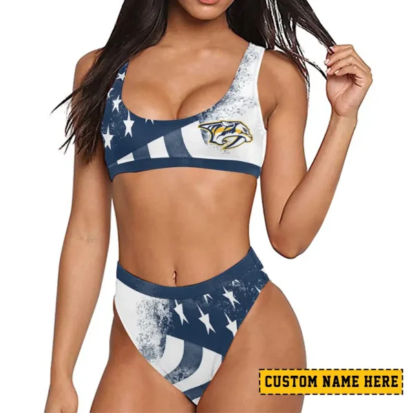 Nashville Predators Women's Sport Two-Piece Swimsuit New 2025 SPTSBNS062