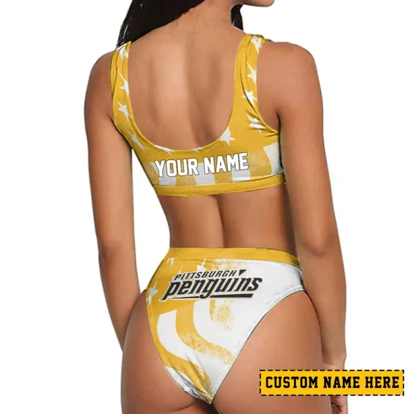 Pittsburgh Penguins Women's Sport Two-Piece Swimsuit New 2025 SPTSBNS069 - Image 2