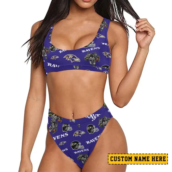 Baltimore Ravens Women's Sport Two-Piece Swimsuit New 2025 SPTSBNS084