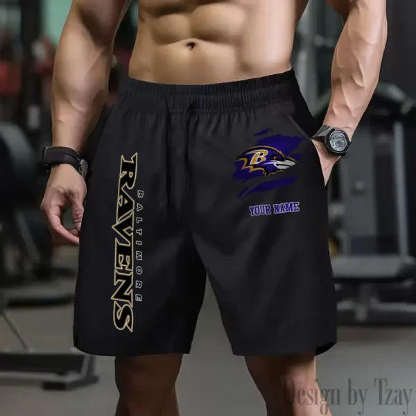 Baltimore Ravens Men's Shorts Badminton Sports Shorts Summer SPTMBSS067 - Image 4