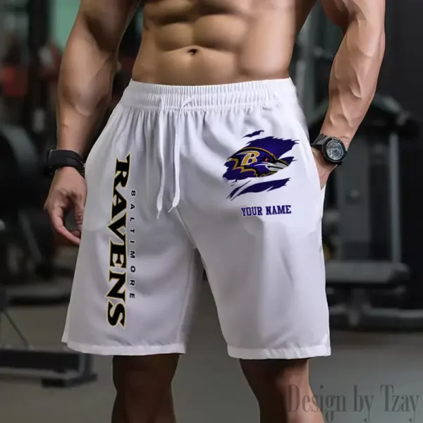 Baltimore Ravens Men's Shorts Badminton Sports Shorts Summer SPTMBSS067 - Image 5