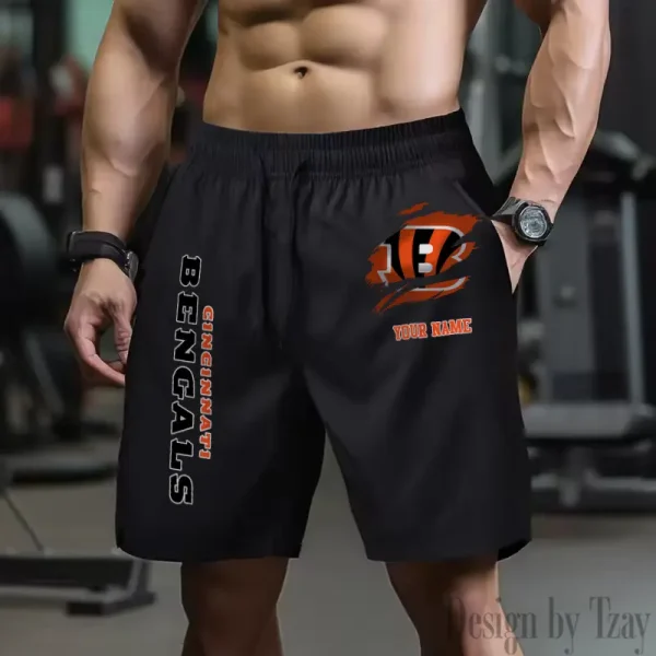 Cincinnati Bengals Men's Shorts Badminton Sports Shorts Summer SPTMBSS071