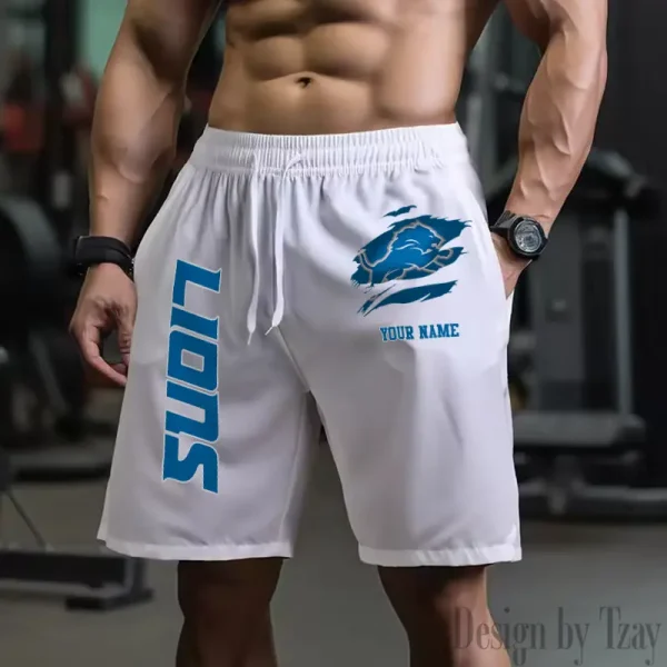 Detroit Lions Men's Shorts Badminton Sports Shorts Summer SPTMBSS075