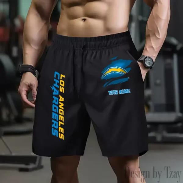 Los Angeles Chargers Men's Shorts Badminton Sports Shorts Summer SPTMBSS082 - Image 4