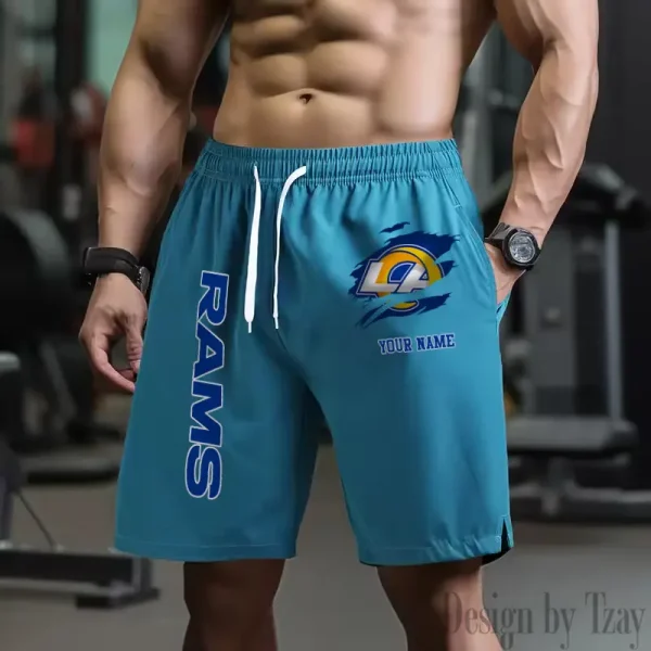 Los Angeles Rams Men's Shorts Badminton Sports Shorts Summer SPTMBSS083 - Image 3