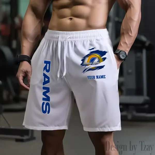 Los Angeles Rams Men's Shorts Badminton Sports Shorts Summer SPTMBSS083 - Image 4