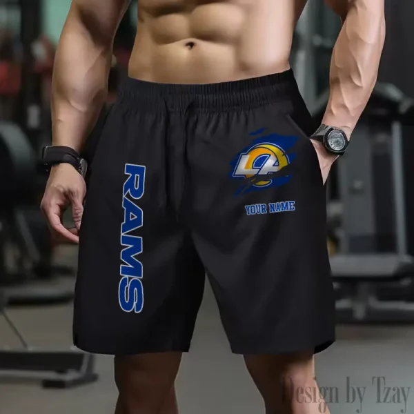 Los Angeles Rams Men's Shorts Badminton Sports Shorts Summer SPTMBSS083 - Image 5