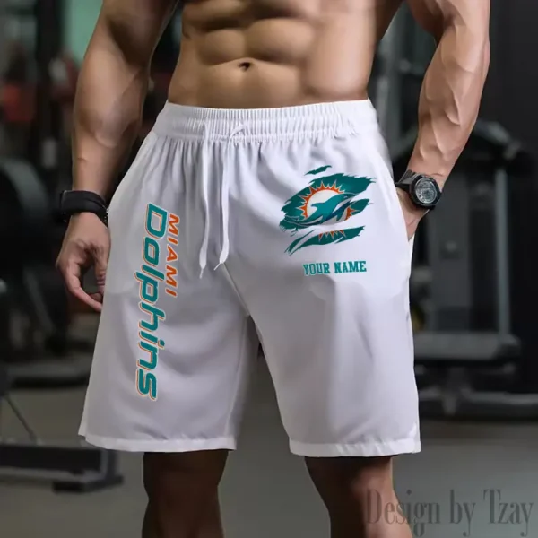 Miami Dolphins Men's Shorts Badminton Sports Shorts Summer SPTMBSS084