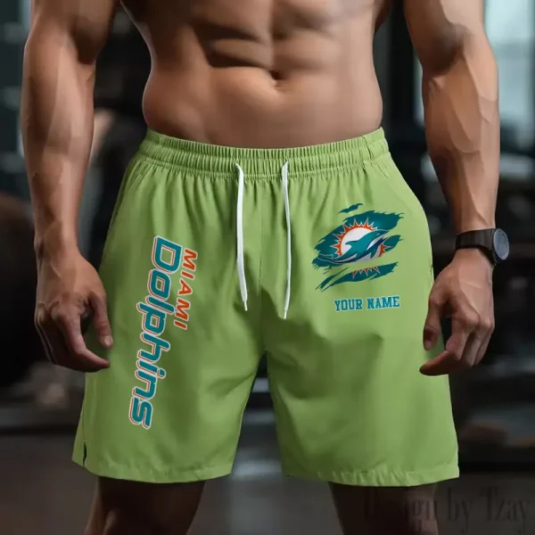 Miami Dolphins Men's Shorts Badminton Sports Shorts Summer SPTMBSS084 - Image 2