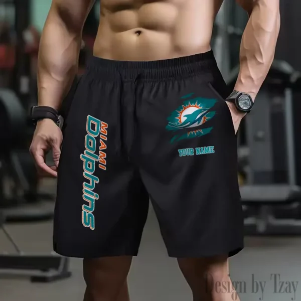 Miami Dolphins Men's Shorts Badminton Sports Shorts Summer SPTMBSS084 - Image 3