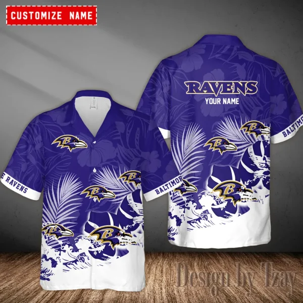 Baltimore Ravens Casual Men's Hawaiian Shirt 3D Printed New AZHWS1091
