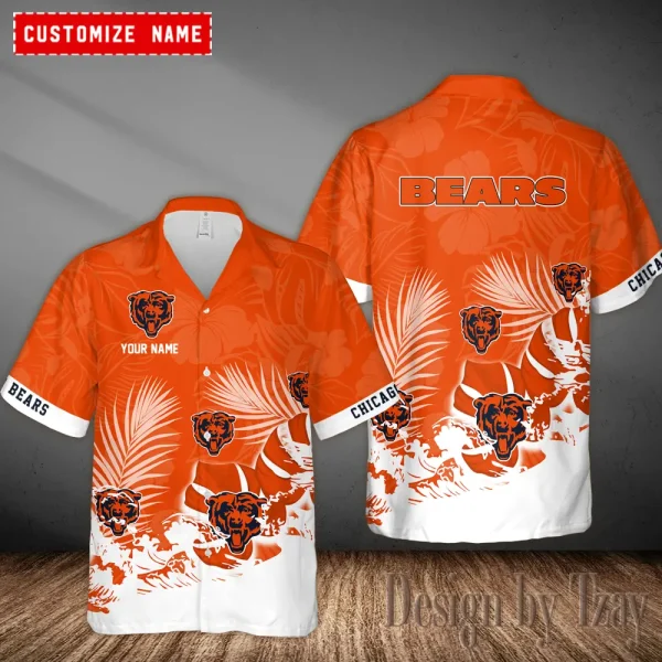 Chicago Bears Casual Men's Hawaiian Shirt 3D Printed New AZHWS1094