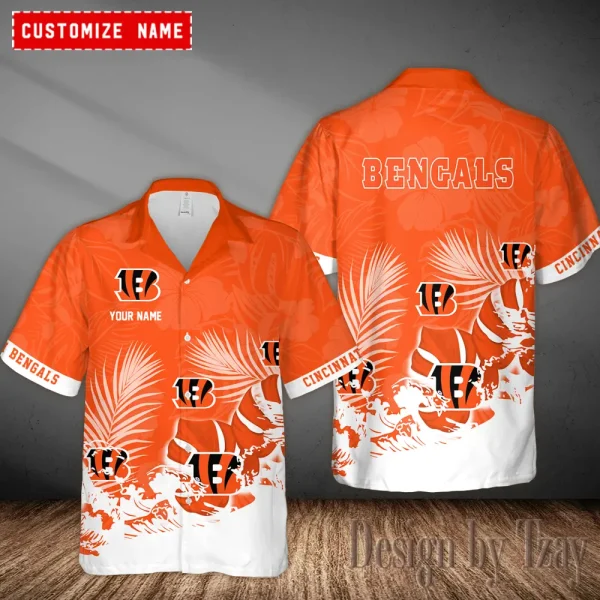 Cincinnati Bengals Casual Men's Hawaiian Shirt 3D Printed New AZHWS1095