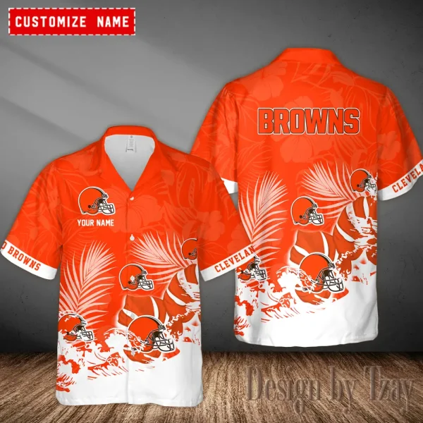 Cleveland Browns Casual Men's Hawaiian Shirt 3D Printed New AZHWS1096