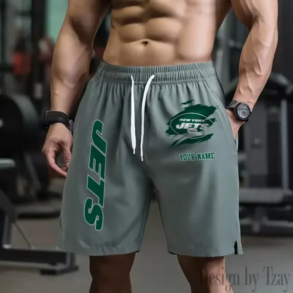 New York Jets Men's Shorts Badminton Sports Shorts Summer SPTMBSS089 - Image 2