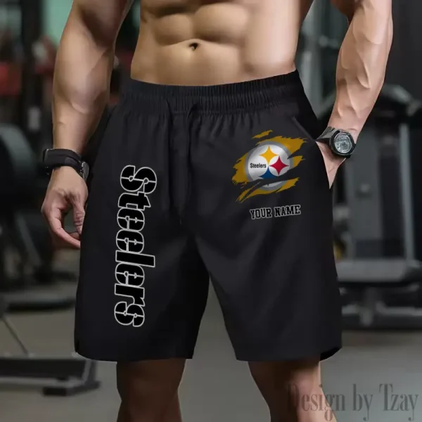 Pittsburgh Steelers Men's Shorts Badminton Sports Shorts Summer SPTMBSS091 - Image 3