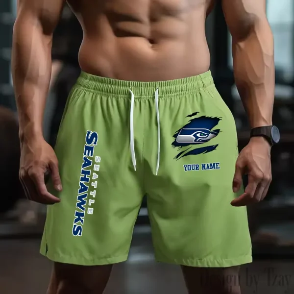 Seattle Seahawks Men's Shorts Badminton Sports Shorts Summer SPTMBSS093 - Image 2