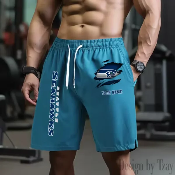 Seattle Seahawks Men's Shorts Badminton Sports Shorts Summer SPTMBSS093 - Image 3