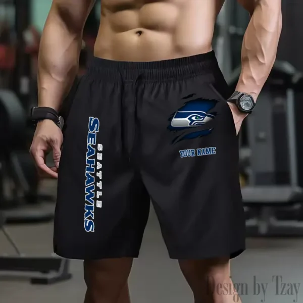 Seattle Seahawks Men's Shorts Badminton Sports Shorts Summer SPTMBSS093 - Image 5