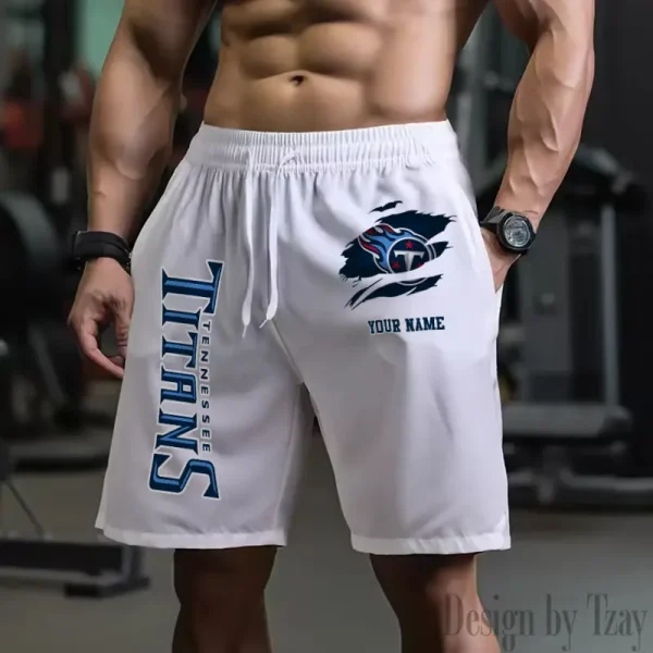 Tennessee Titans Men's Shorts Badminton Sports Shorts Summer SPTMBSS095 - Image 4