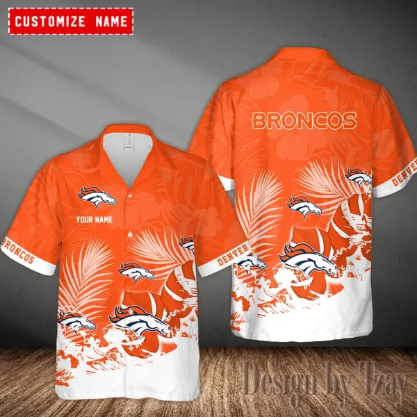 Denver Broncos Casual Men's Hawaiian Shirt 3D Printed New AZHWS1098