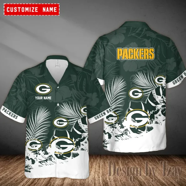 Green Bay Packers Casual Men's Hawaiian Shirt 3D Printed New AZHWS1100
