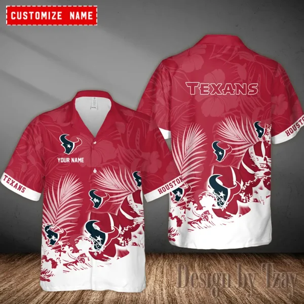 Houston Texans Casual Men's Hawaiian Shirt 3D Printed New AZHWS1101