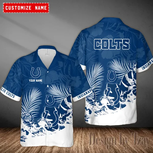 Indianapolis Colts Casual Men's Hawaiian Shirt 3D Printed New AZHWS1102