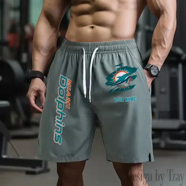 Miami Dolphins Men's Shorts Badminton Sports Shorts Summer SPTMBSS084 - Image 5