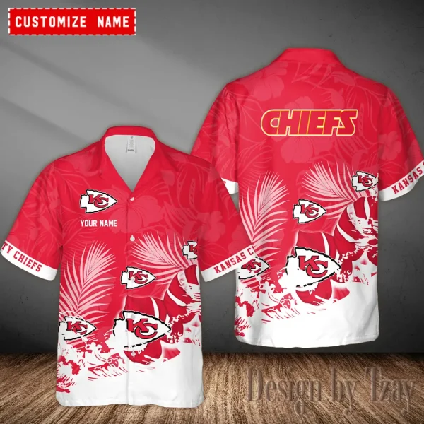 Kansas City Chiefs Casual Men's Hawaiian Shirt 3D Printed New AZHWS1104