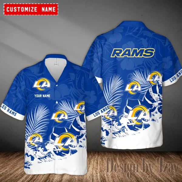 Los Angeles Rams Casual Men's Hawaiian Shirt 3D Printed New AZHWS1107