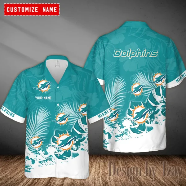 Miami Dolphins Casual Men's Hawaiian Shirt 3D Printed New AZHWS1108