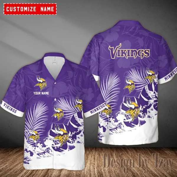 Minnesota Vikings Casual Men's Hawaiian Shirt 3D Printed New AZHWS1109