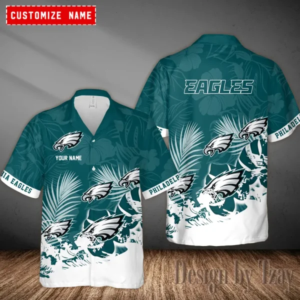 Philadelphia Eagles Casual Men's Hawaiian Shirt 3D Printed New AZHWS1114