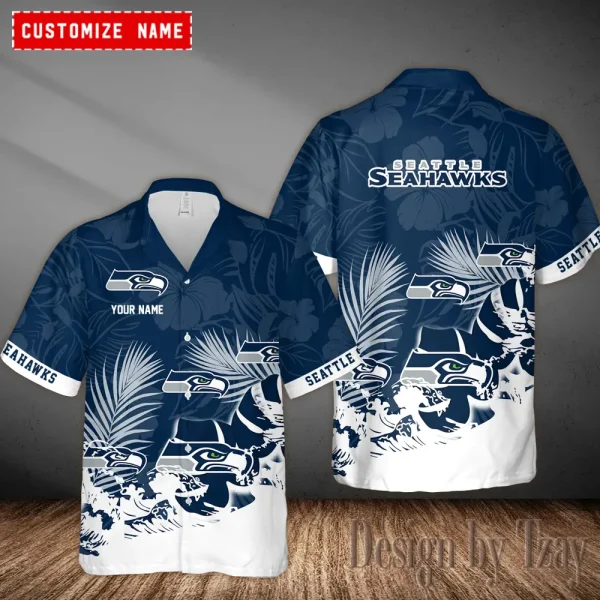 Seattle Seahawks Casual Men's Hawaiian Shirt 3D Printed New AZHWS1117