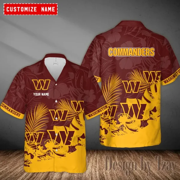 Washington Commanders Casual Men's Hawaiian Shirt 3D Printed New AZHWS1120