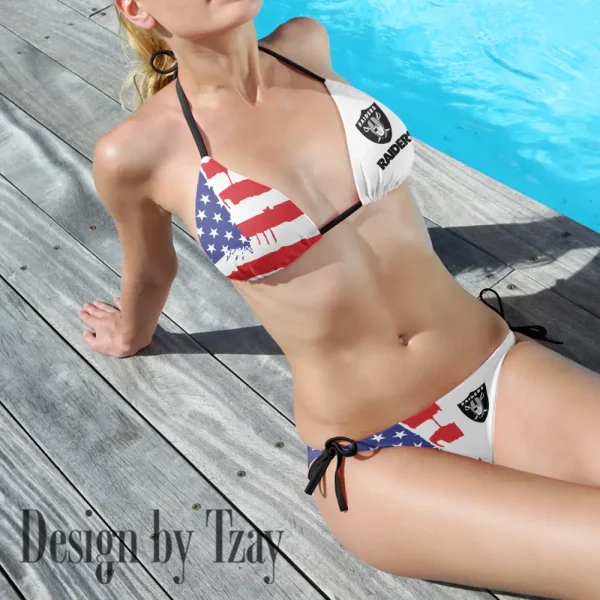 Las Vegas Raiders Ladies Bikini Suit Beach Swimming Two-Piece 98CBK164