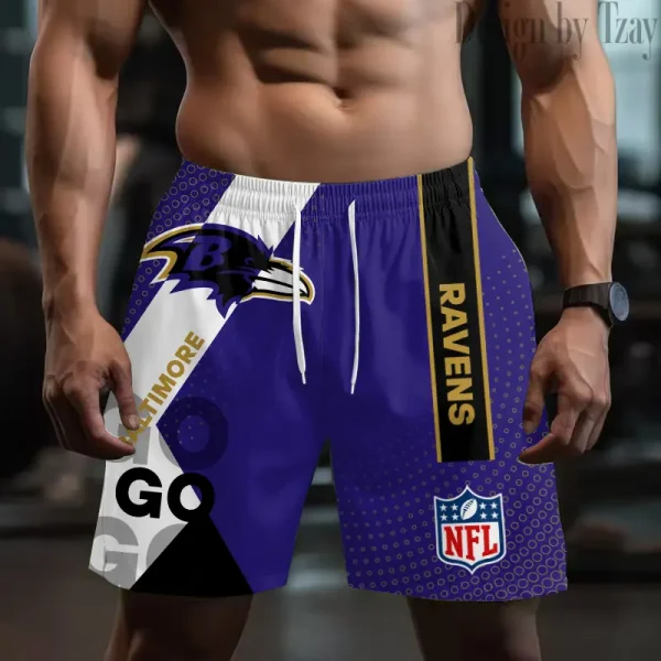 Baltimore Ravens Casual Men's Drawstring Shorts Trending 2025 BGSHORT510