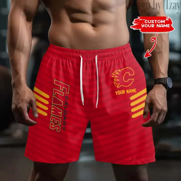 Calgary Flames Men's Shorts Sport Lightweight Casual Workout style 2025 BGSHORT543