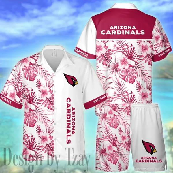 Arizona Cardinals Casual Men's Hawaiian Shirt And Shorts 3D Printed New AZHWS1121