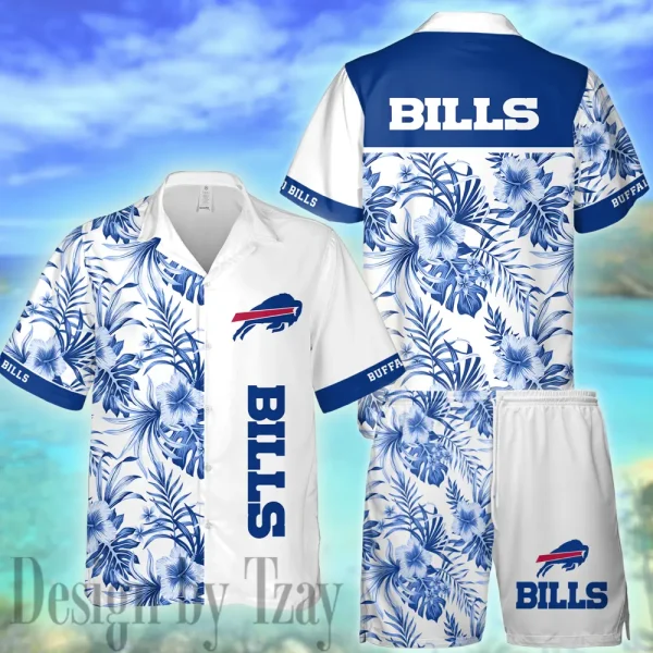 Buffalo Bills Casual Men's Hawaiian Shirt And Shorts 3D Printed New AZHWS1124