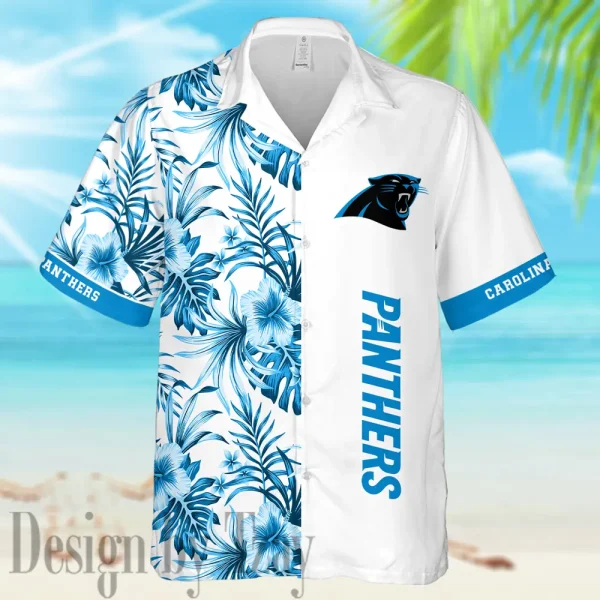 Carolina Panthers Casual Men's Hawaiian Shirt And Shorts 3D Printed New AZHWS1125 - Image 2